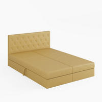BOXBETT CRYSTAL 140/200 cm, in Gelb, Velours-Stoff, Bettkasten, Matratze, Topper - Gelb, Textil (140/20cm) - Barchello
