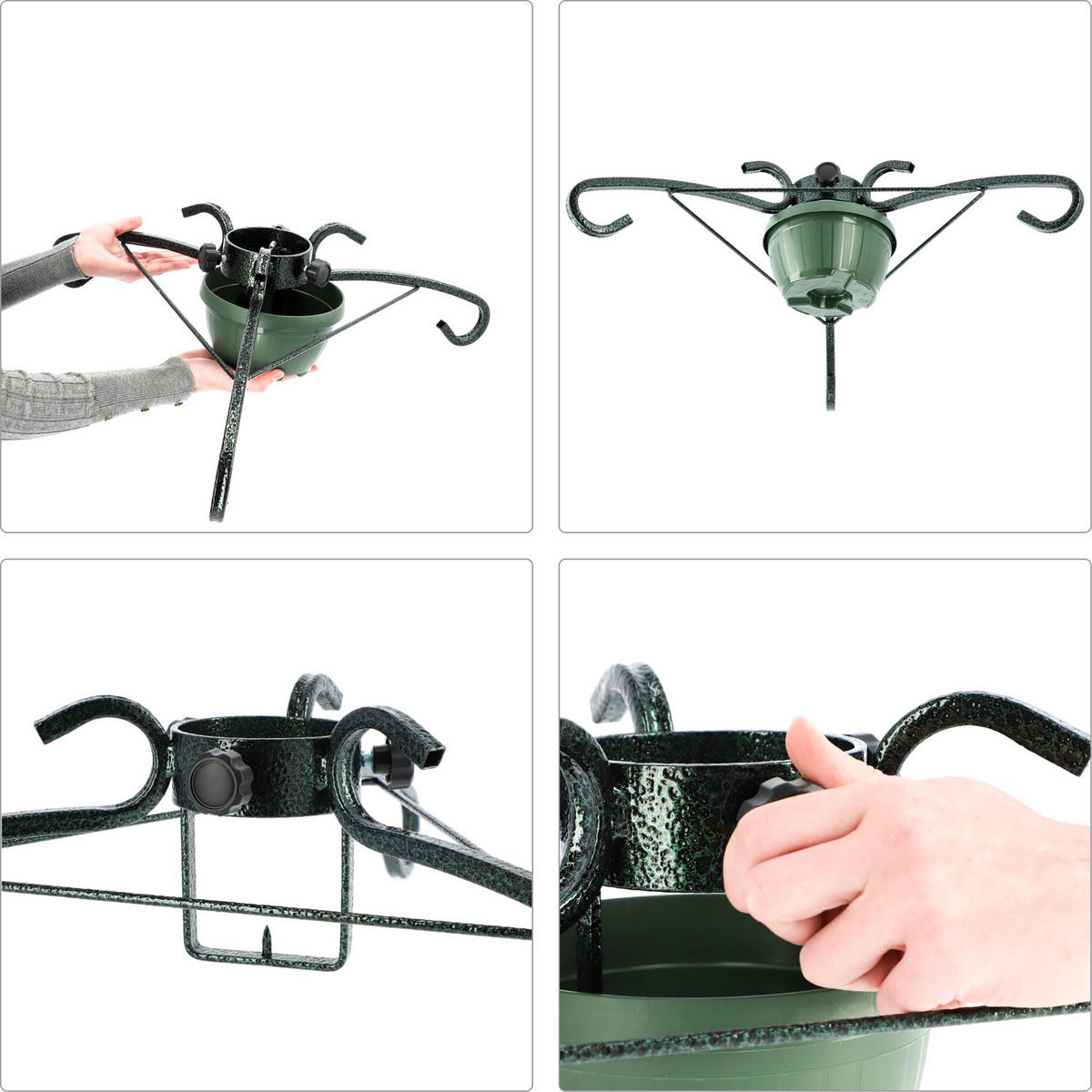 KADAX Weihnachtsbaumständer 2 m Weihnachtsbaumständer aus Metall mit Schale - Grün, Kunststoff/Metall (17.5cm) - KADAX