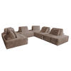MODULSOFA WIOLO SOFT 6 MODULE 6 KISSEN Taupe Cord - Taupe/Schwarz, Kunststoff/Textil (333/84/333cm) - KAWOLA
