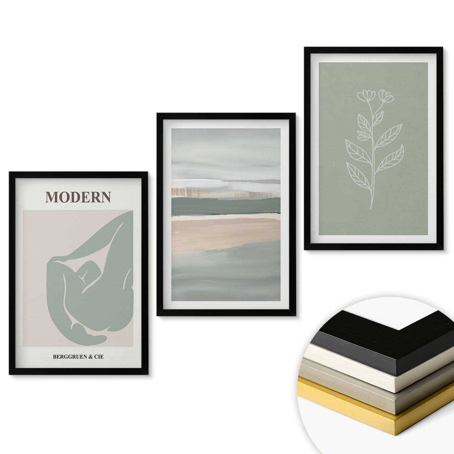 ArtPrintCave Wandbilder Schwarz 40x60 cm