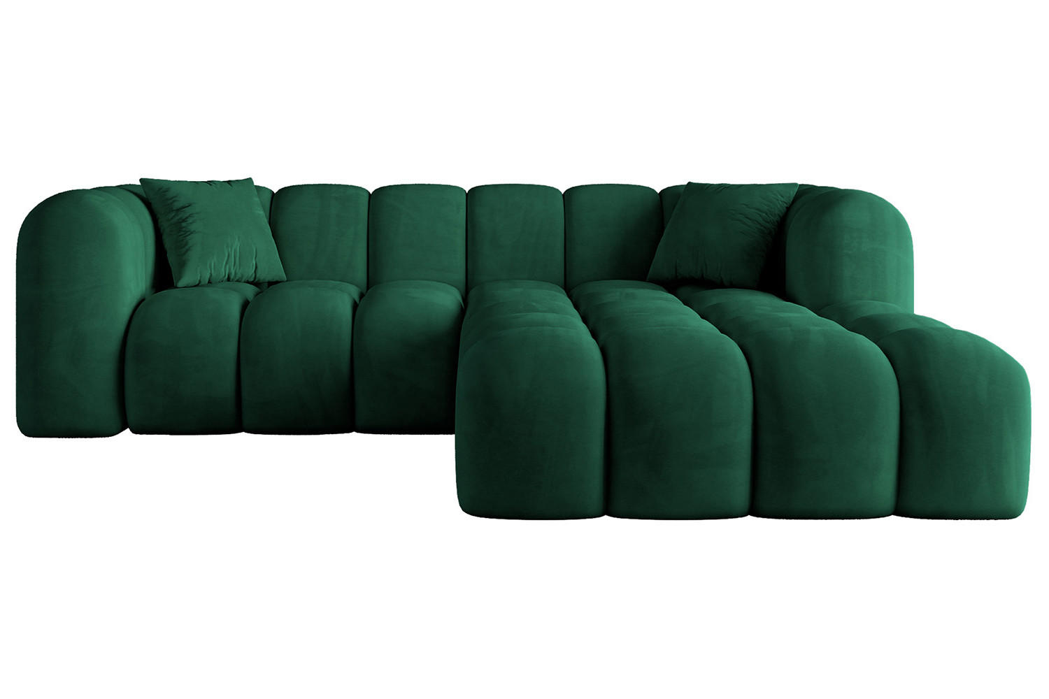 ECKSOFA Ottomane Rechts OLEA-L1 - 231x173x74 cm Dunkelgrün - Dunkelgrün/Schwarz, Holzwerkstoff/Kunststoff (231/173cm) - ALTDECOR