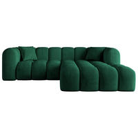ECKSOFA Ottomane Rechts OLEA-L1 - 231x173x74 cm Dunkelgrün - Dunkelgrün/Schwarz, Holzwerkstoff/Kunststoff (231/173cm) - ALTDECOR