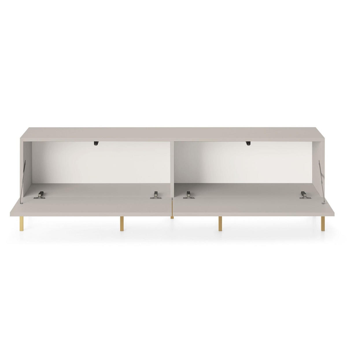 TV-LOWBOARD Lammelo Greige mit Lammelen 175 cm - Taupe/Goldfarben, Holzwerkstoff/Metall (175/44/32cm) - Selsey