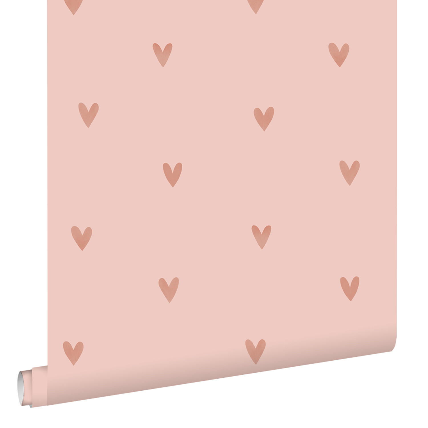 TAPETE Herzchen 53 cm x 10.05 m - Pink, Papier (53/0.1cm) - ESTAhome