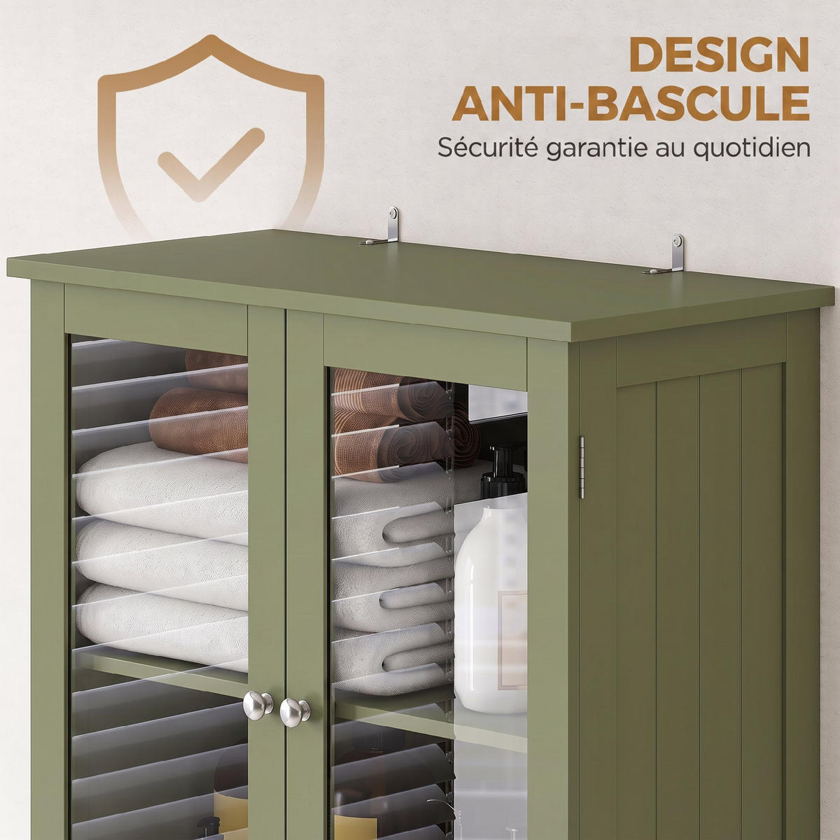 HOCHSCHRANK Grün 60/30/170 cm - Grün, Fell (30/170/60cm) - PANGIVO
