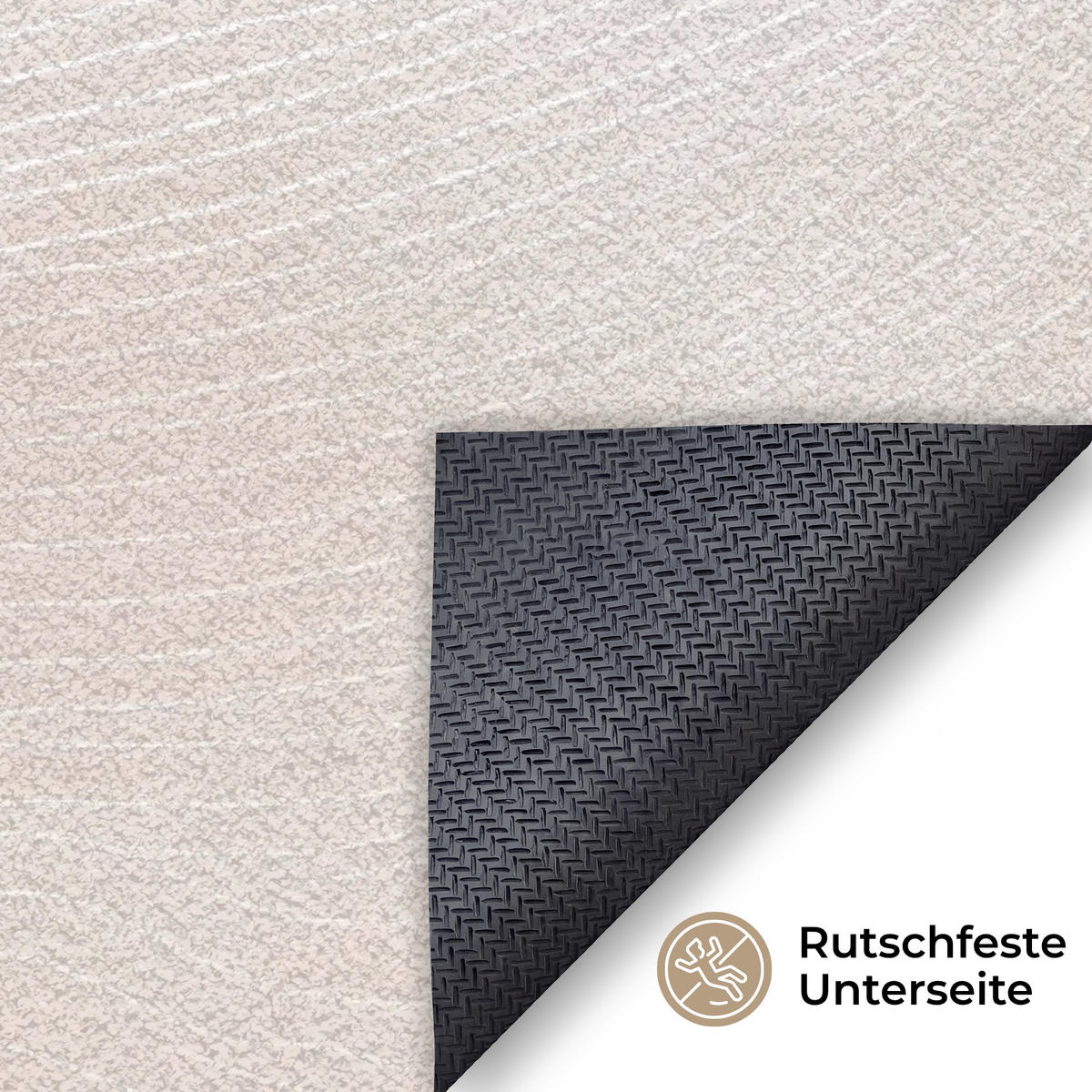 ROHOŽKA Vlnité linie - Vzdušné proudy - Harmonické 120x80 cm - béžová, textil/umělá hmota (120/0.4cm) - MuchoWow