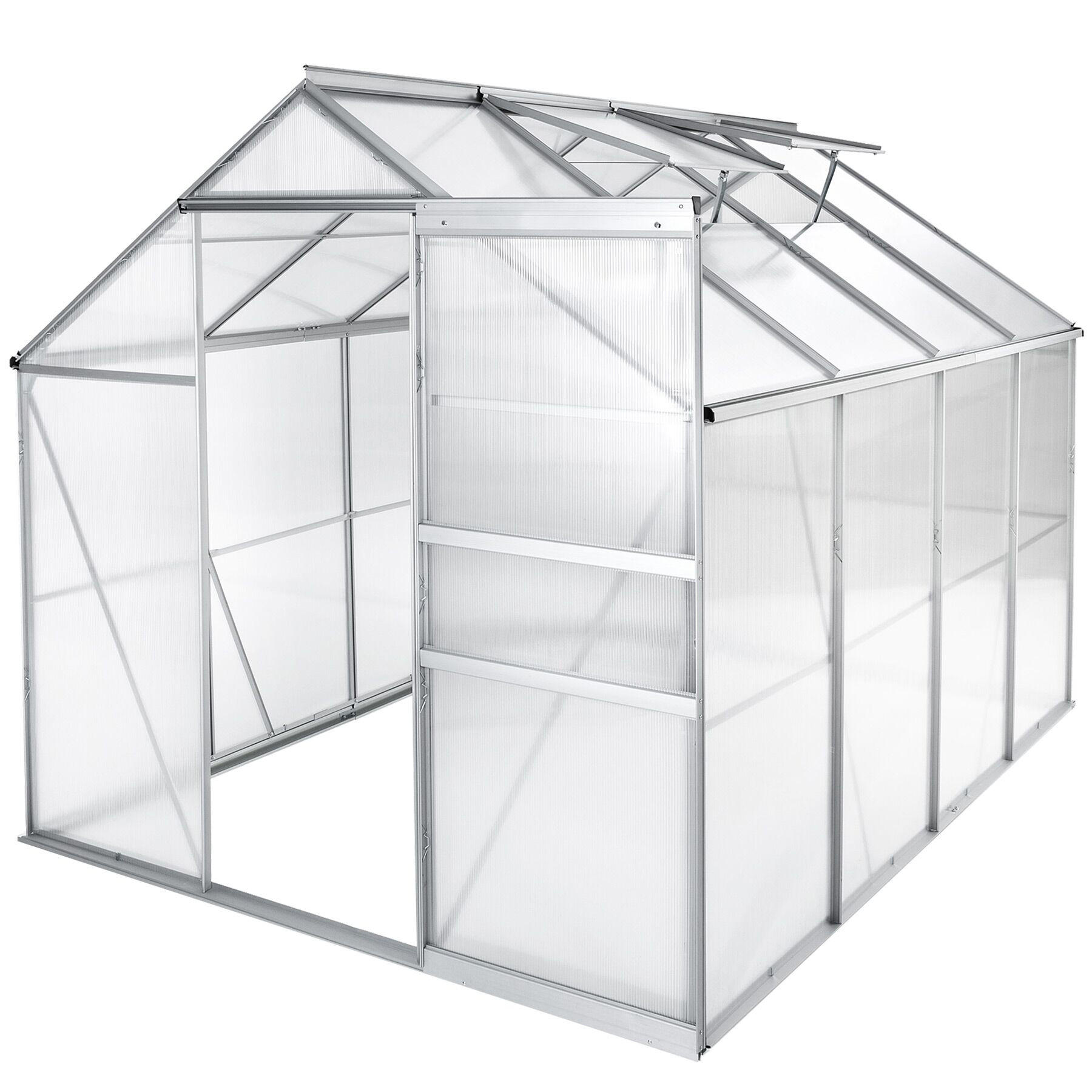 GEWÄCHSHAUS, 185 x 250 x 195 cm,transparent - Transparent, Metall (185/195/250cm) - tectake