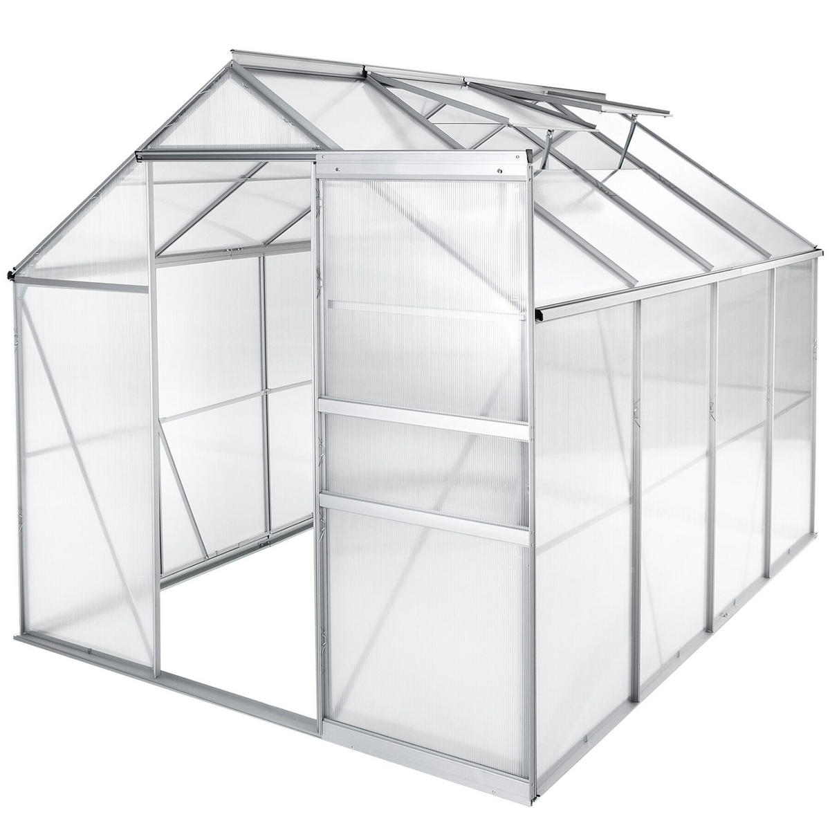 GEWÄCHSHAUS, 185 x 250 x 195 cm,transparent - Transparent, Metall (185/195/250cm) - tectake