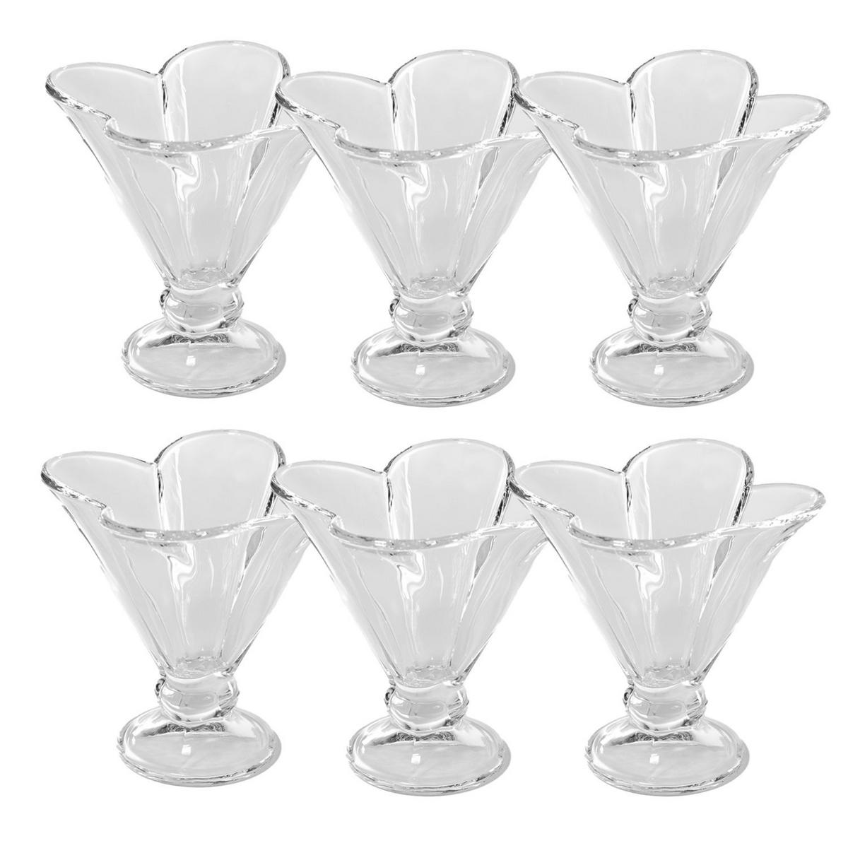 EISBECHER Dessertschale (6er-Set) - Transparent, Glas - Intirilife