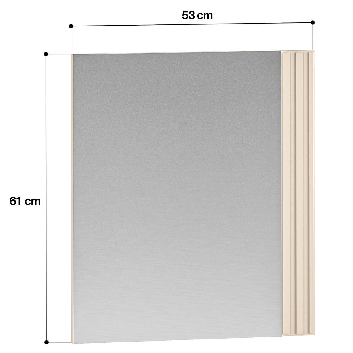 WANDSPIEGEL DROMA - Creme, Glas/Holzwerkstoff (53/61/2cm) - KONSIMO®