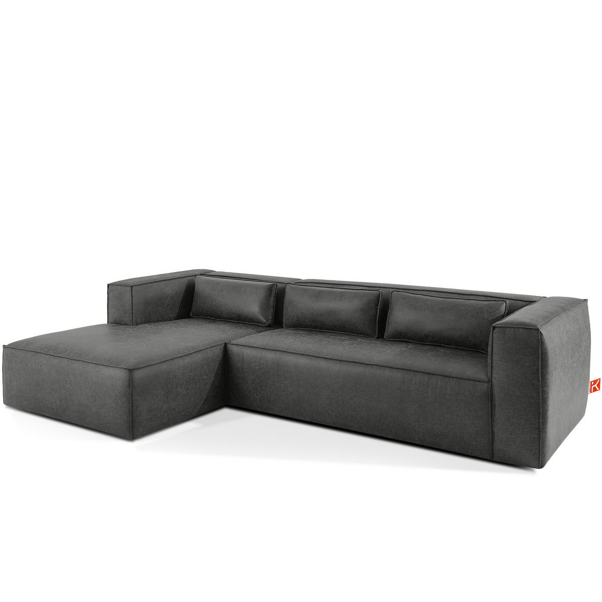 ECKSOFA LINKS FEROX, Dunkelgrau - Dunkelgrau, Holz/Holzwerkstoff (300/175cm) - KONSIMO®