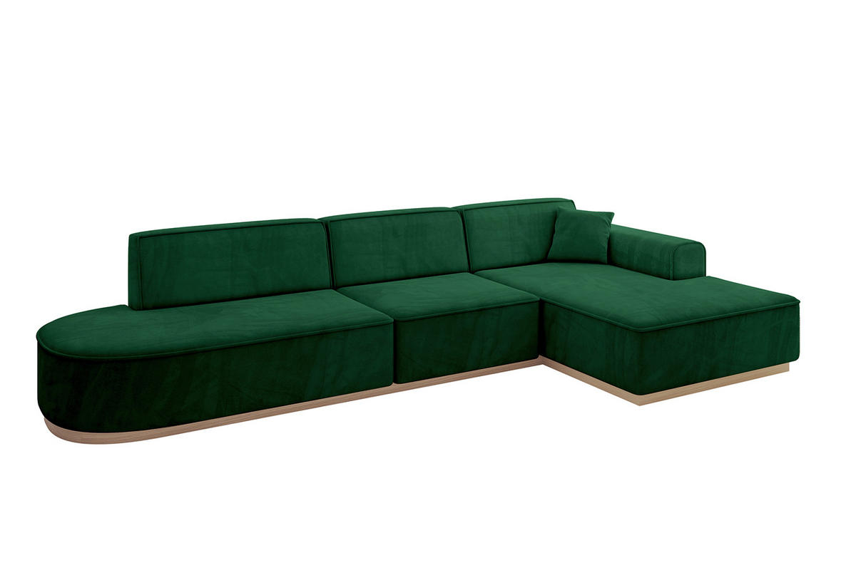 ECKSOFA Ottomane Rechts IREA-L2 - 328x171x83 cm Grün - Grün, Holzwerkstoff/Textil (171/328cm) - ALTDECOR