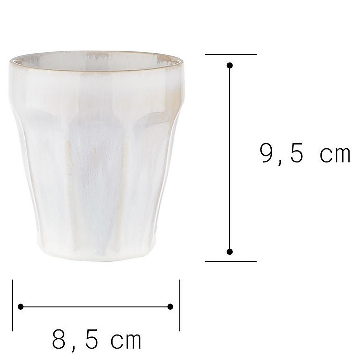 KAFFEETASSE (6er Set) Bergamo - Weiß, Keramik (0.25L) - Butlers