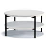 COUCHTISCH GERIS mit Ablageboden, Spanplatte, weiß - Schwarz/Weiß, Holz/Metall (85/85/43cm) - KONSIMO®