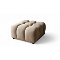 POLSTERHOCKER Flow - Hellbraun, Holzwerkstoff/Textil (96/42/96cm) - Fun Möbel