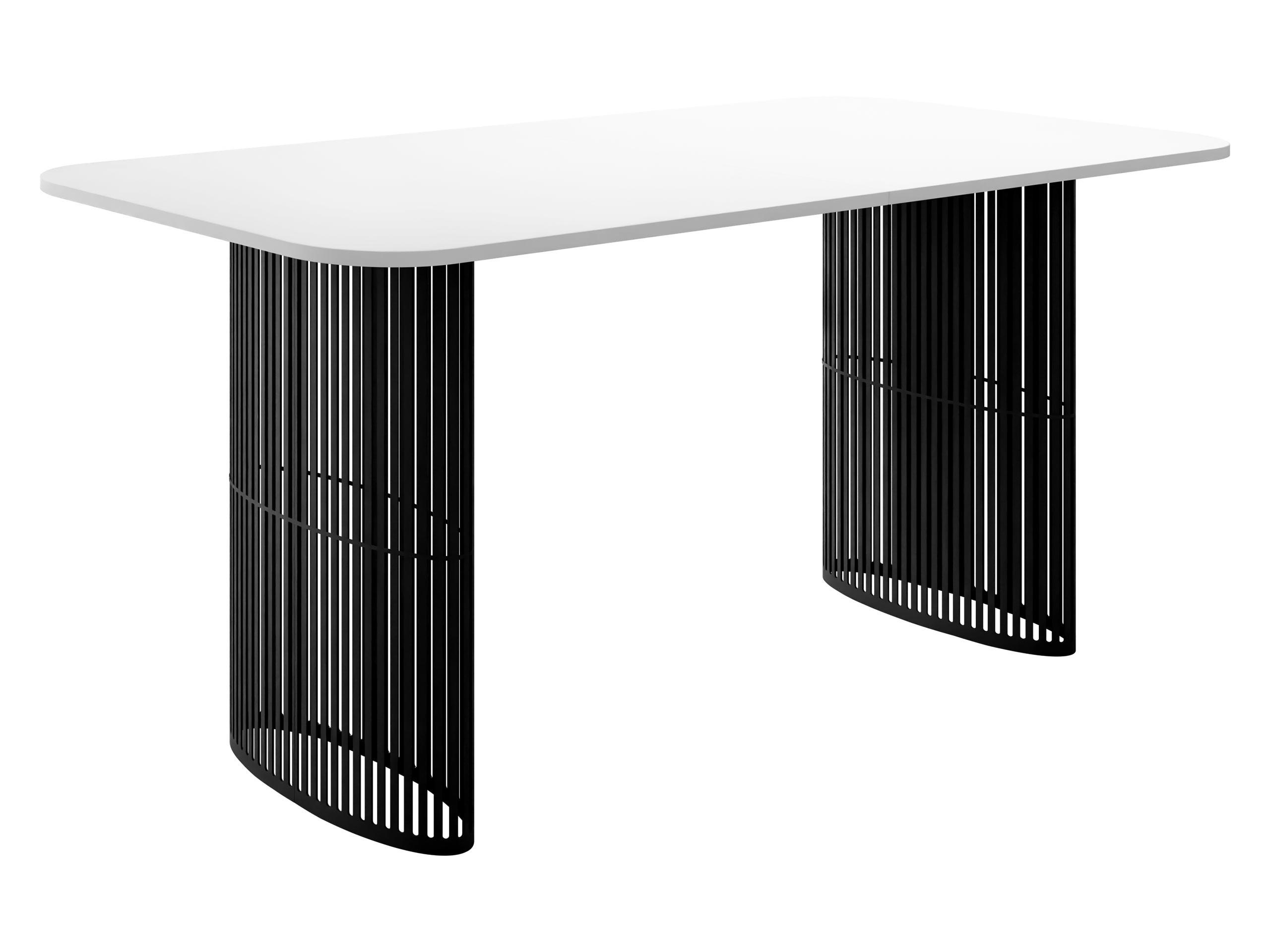 Mirjan24 Esstisch Schwarz, Weiß 90x76x160 cm