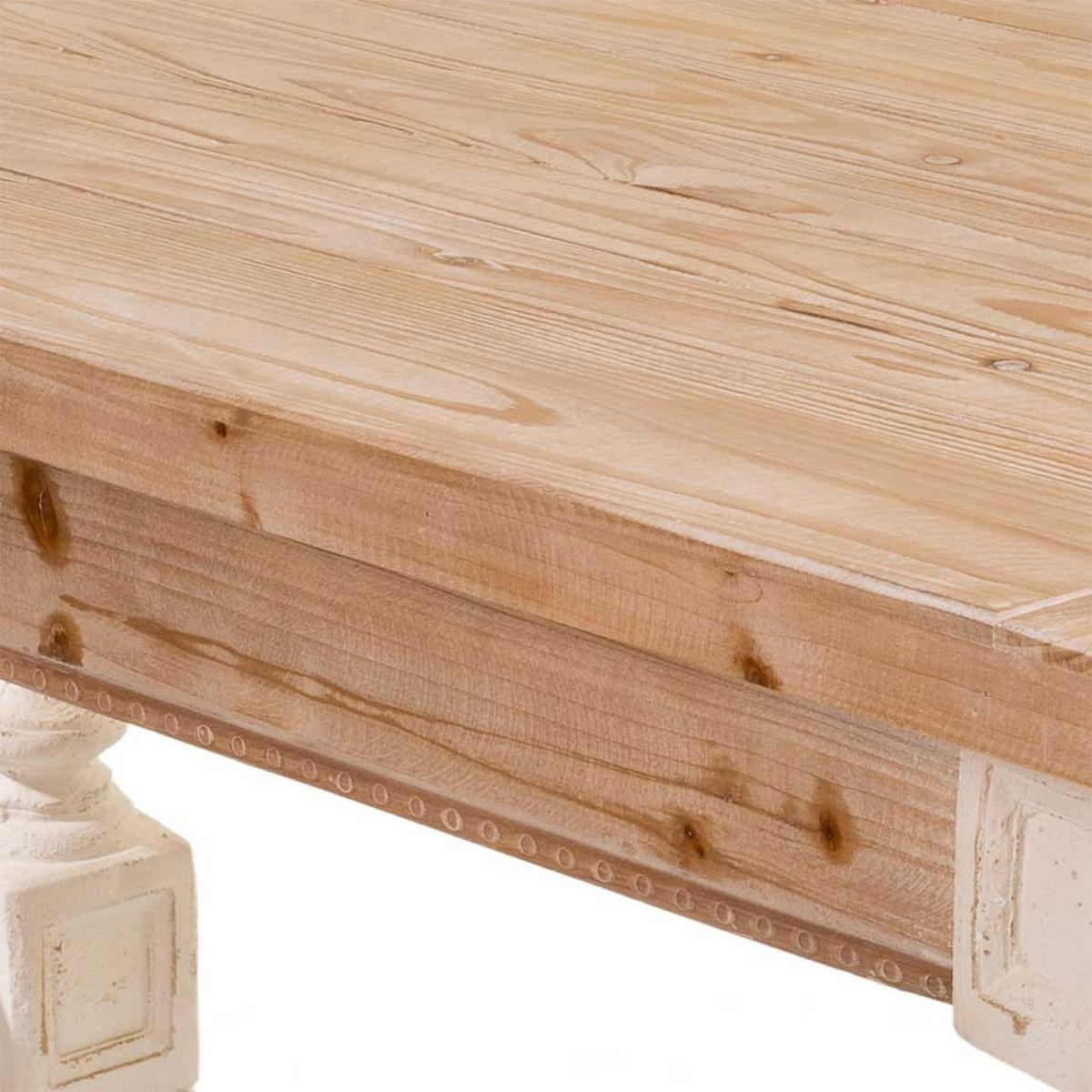 TISCH aus holz geschnitzter, Weißer 200x90x78 - Multicolor, Holz (78/200/90cm) - Wanderlust