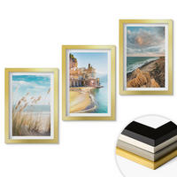 WANDBILDER 3er Set - 20x30 cm Goldrahmen - Landschaften Strand Klippen Stadt - Goldfarben, Kunststoff (20/30cm) - ArtPrintCave