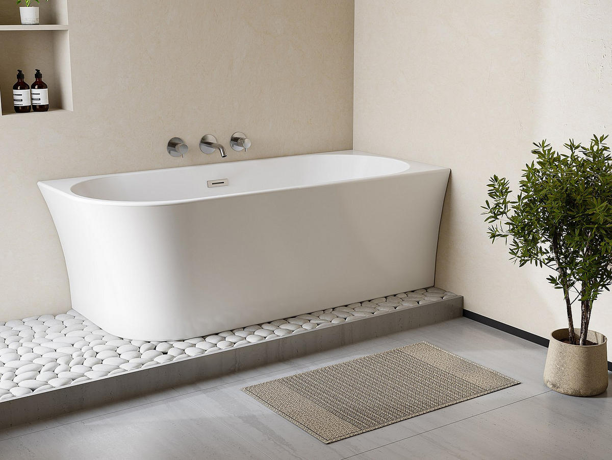 BADEWANNE (Standard) - 1 -Sitzer - Acryl - weiß - PONTICOLA - Weiß, Kunststoff (150/59/75cm) - Vente-Unique