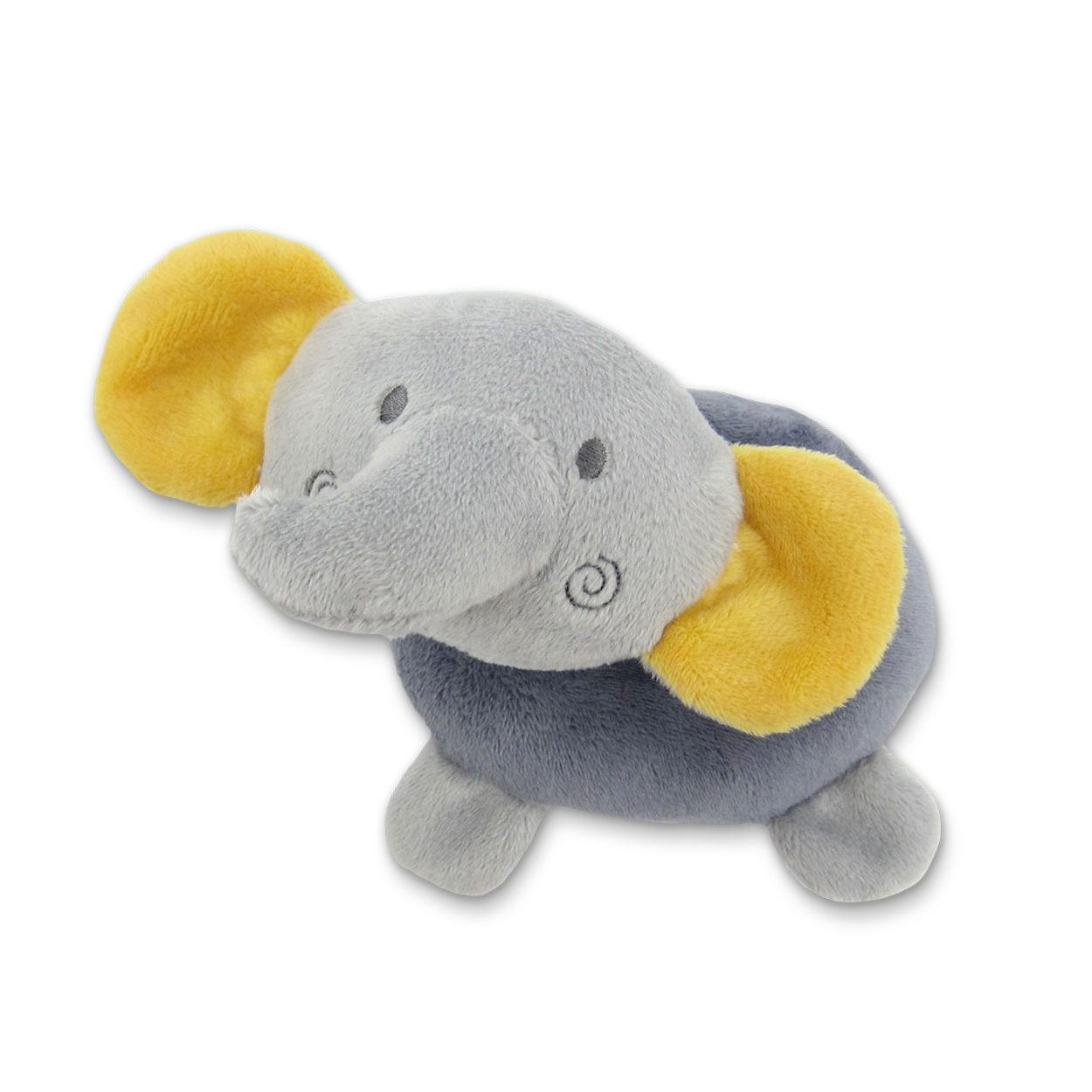 BABYRASSEL Tiere grau dunkelgrau Greifling aus Plüsch, leuchtende Farben, ab Geburt, weiche Haptik - Grau, Textil (8/6/11cm) - Lorelli