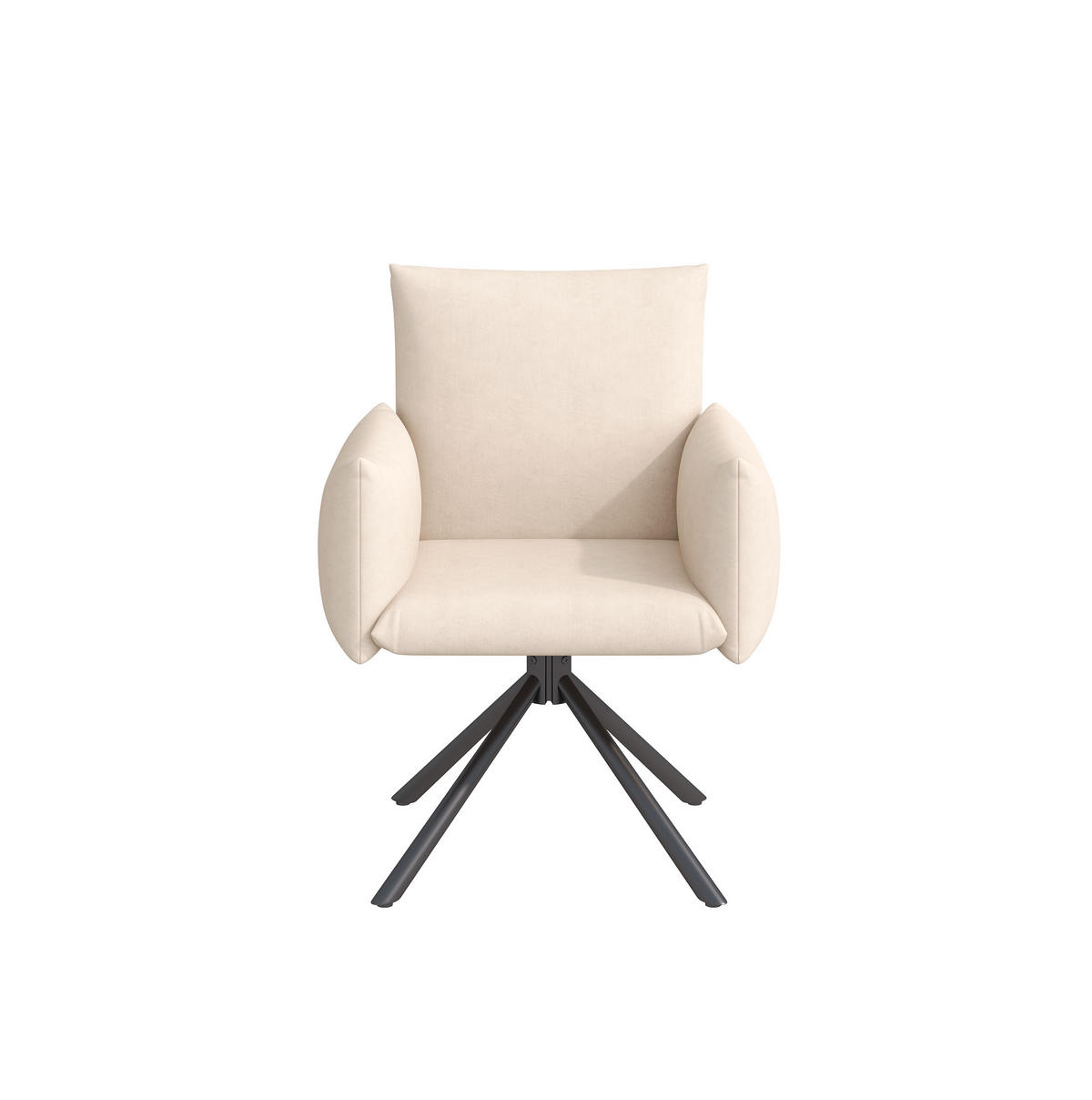 ESSZIMMERSTUHL 6er-Set drehbar mit Armlehnen Samt Beige - Beige, Metall (60/88/60.1cm) - Meubliv