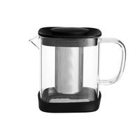TEEKANNE quadratisch mit Teesieb 1 l - Schwarz, Glas (1L)