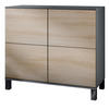 KOMMODE Rova Eiche sägerau - Eiche San Remo, Holzwerkstoff (92.5/84.5/35cm) - Vladon