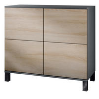 KOMMODE Rova Eiche sägerau - Eiche San Remo, Holzwerkstoff (92.5/84.5/35cm) - Vladon