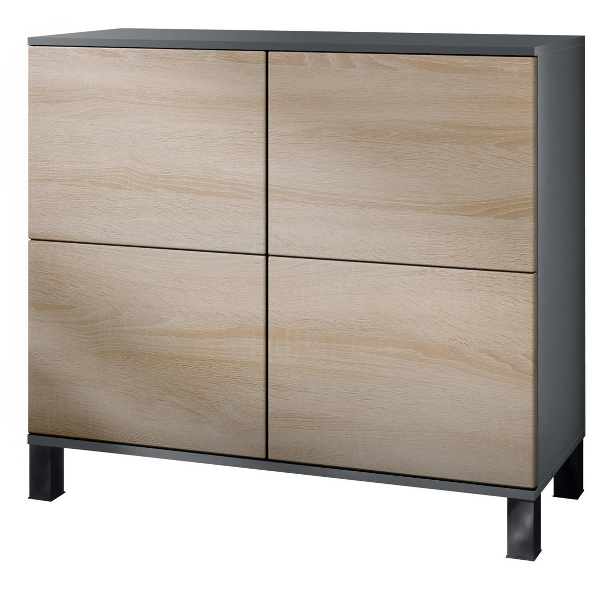 KOMMODE Rova Eiche sägerau - Eiche San Remo, Holzwerkstoff (92.5/84.5/35cm) - Vladon