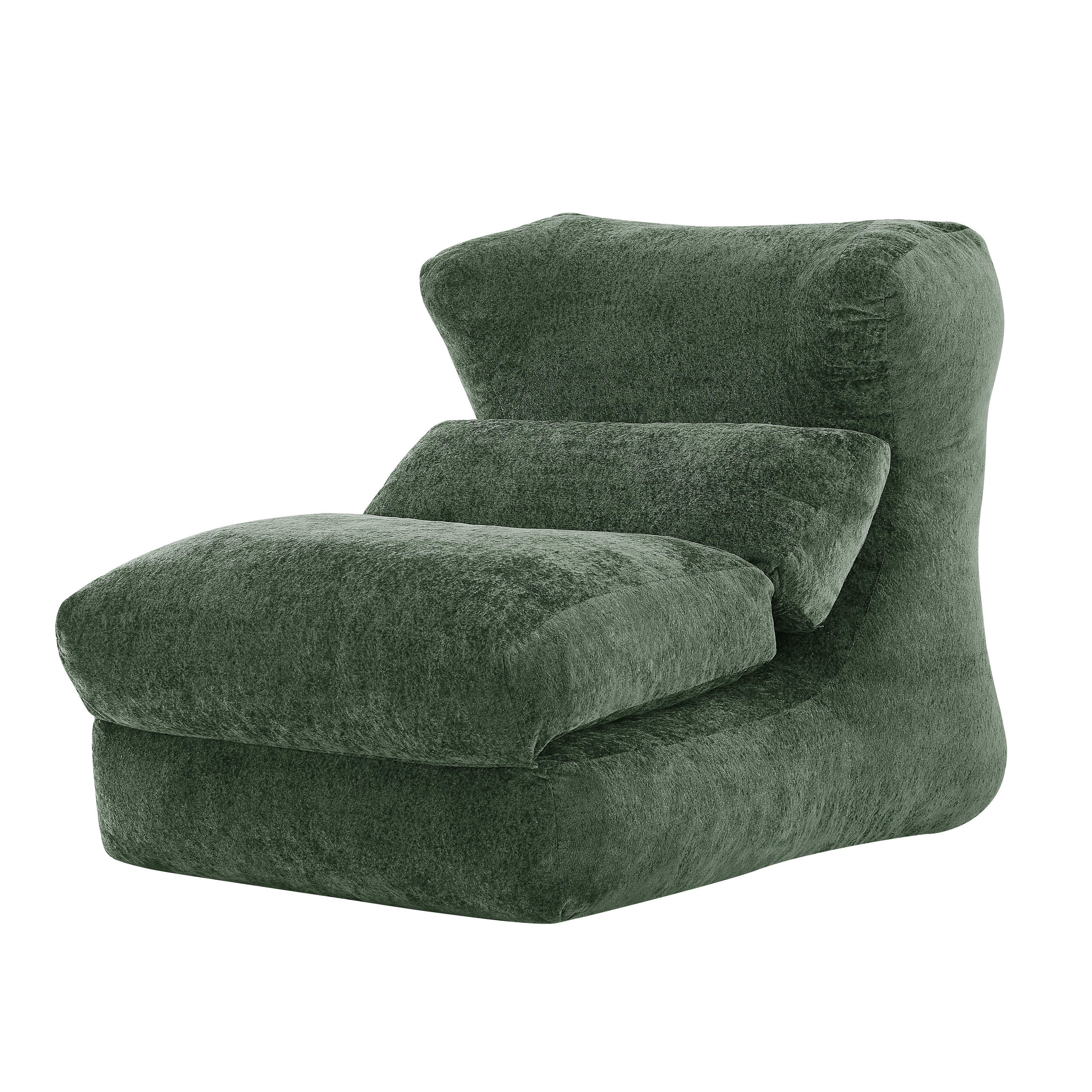 SCHLAFSESSEL Chenille Grün klappbar - Grün, Textil (90/86/118cm) - WISHDOR