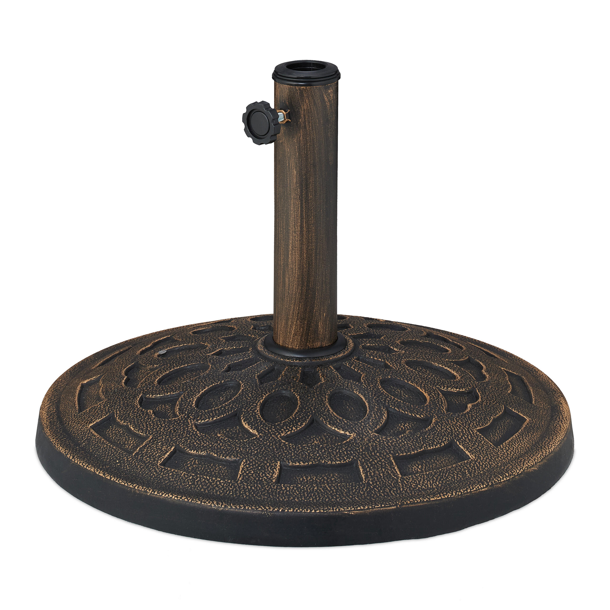 SCHIRMSTÄNDER - Schwarz, Kunststoff/Metall (49/49cm) - Relaxdays