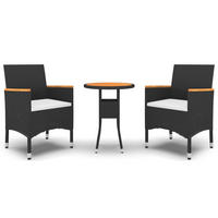 GARTENSET Yance 3-teilig - Schwarz, Metall - Nettlife