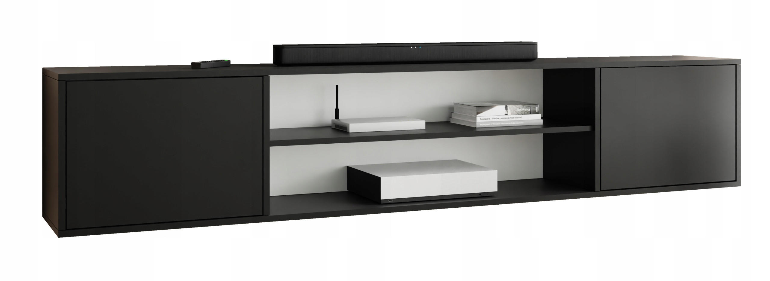 TV-LOWBOARD EDI 4 Schwarz – 2-türig - Schwarz, Holzwerkstoff (206.4/42/38.9cm)