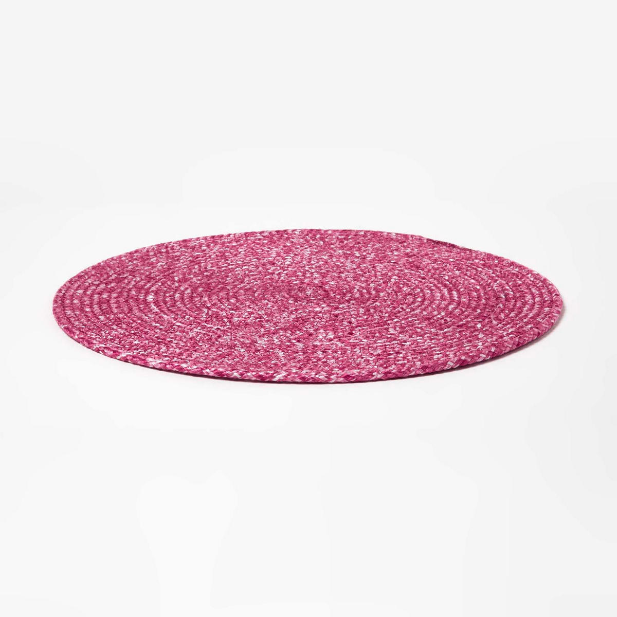 TISCHSET pink im 4er-Set, Platzsets rund geflochten, 40 cm - Pink, Textil (40/40cm) - Homescapes