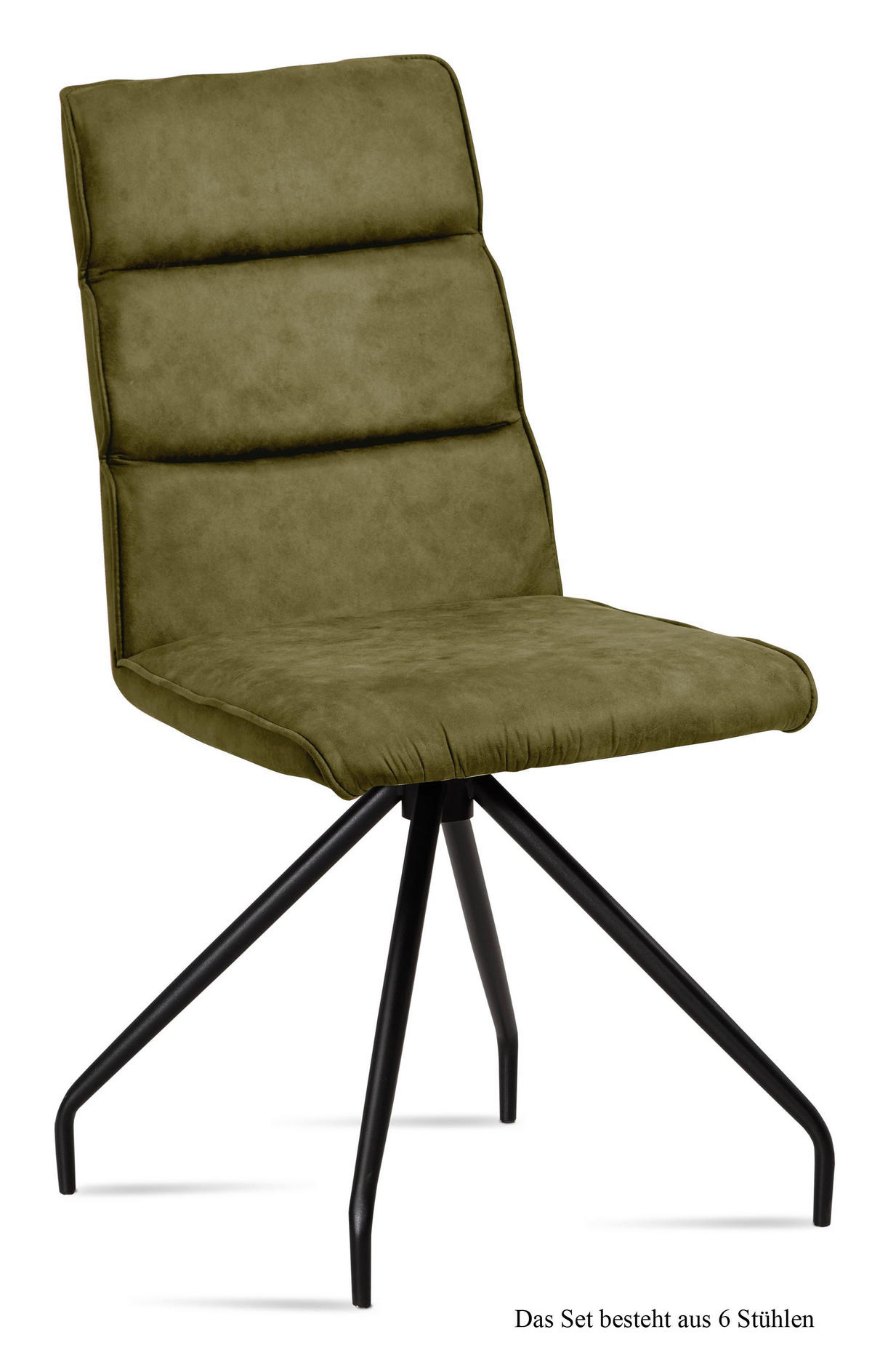 ESSZIMMERSTUHL (6er-Set) Devnet 47x92x60 Schwarz/Olivgrün - Schwarz/Olivgrün, Kunststoff (60/92/47cm) - 58aufmkessel