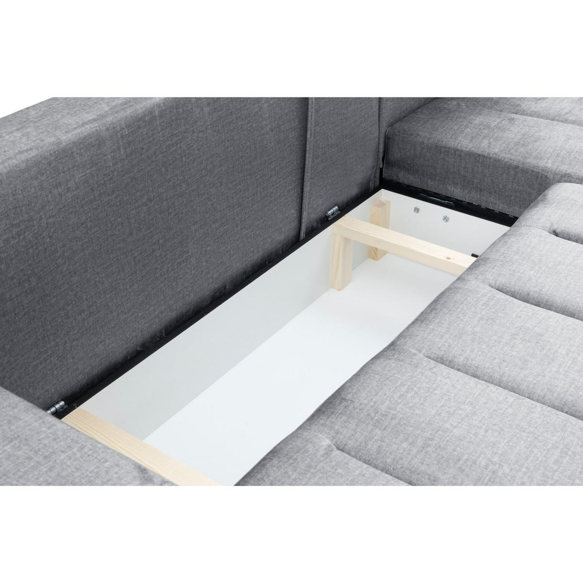 ECKSOFA Piano L Rechts mit Schlaffunktion 137x234 Velours Grau - Silberfarben/Grau, Holz/Textil (178/278cm) - Muffo