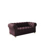 SOFA 2-Sitzer CHESTERFIELD Elegant Klassisch Schick Stoff Whisper Velours Rotwein - Rot, Holz/Textil (152/77/90cm) - Kaiser Möbel