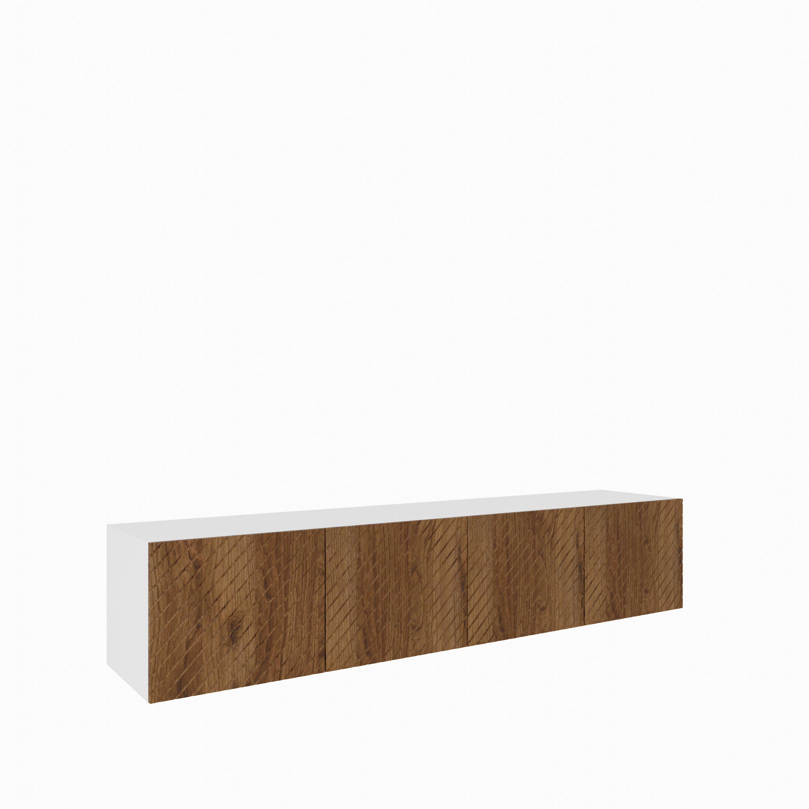 TV-SCHRANK Nicole 200 cm (2x100) viertürig, weiß, catania - Weiß/Braun, Kunststoff (200/41/41cm) - Margaret Hadas24