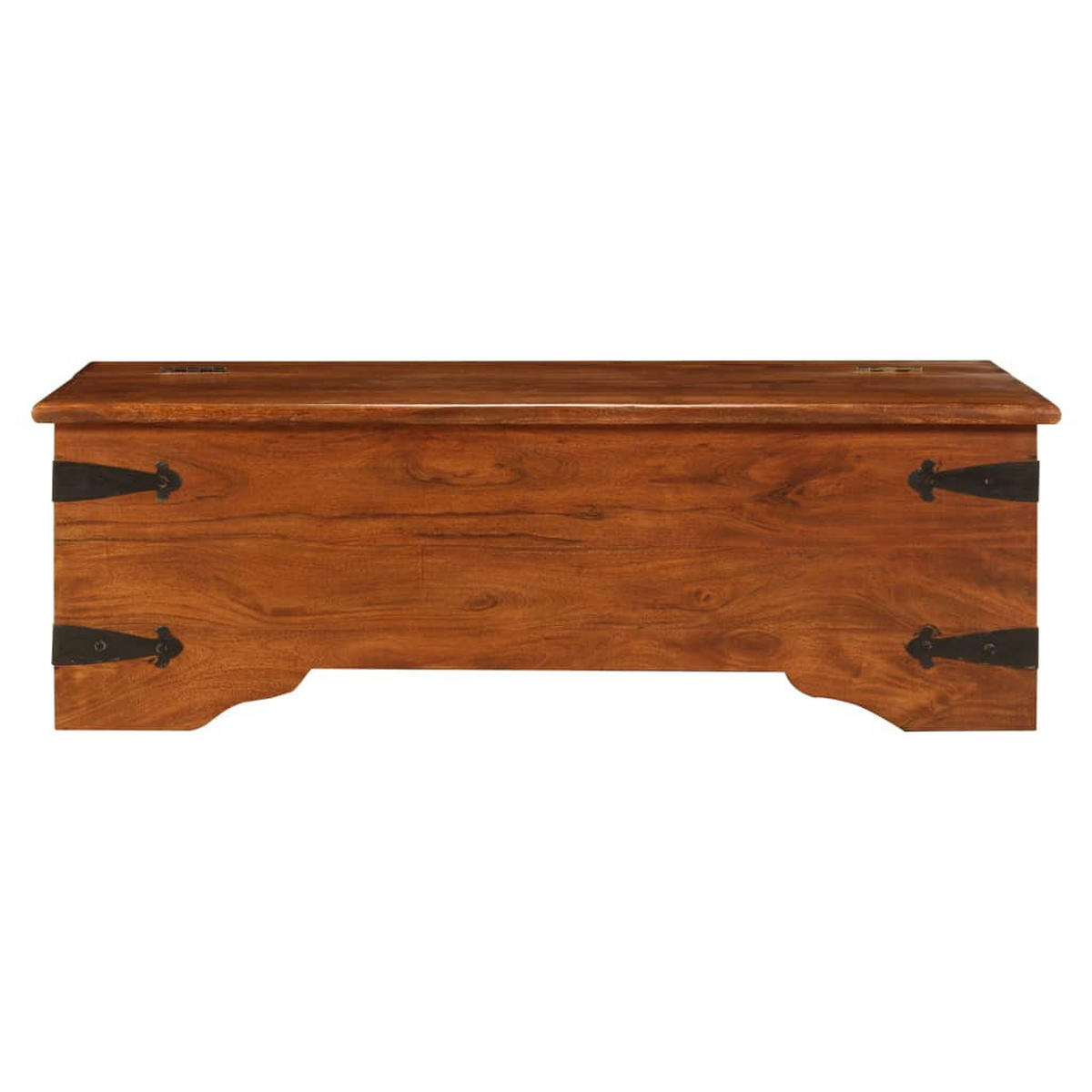 COUCHTISCH Massivholz mit Honigfarbenem Finish 110x55x35 cm - Braun, Holz (110/55/35cm) - furnicato