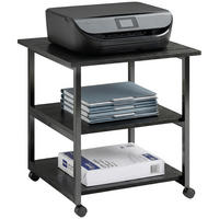 ROLLCONTAINER DE-14462 3 Ebenen mit Rollen - Schwarz, Holzwerkstoff (50/52.5/50cm) - ComfortXL