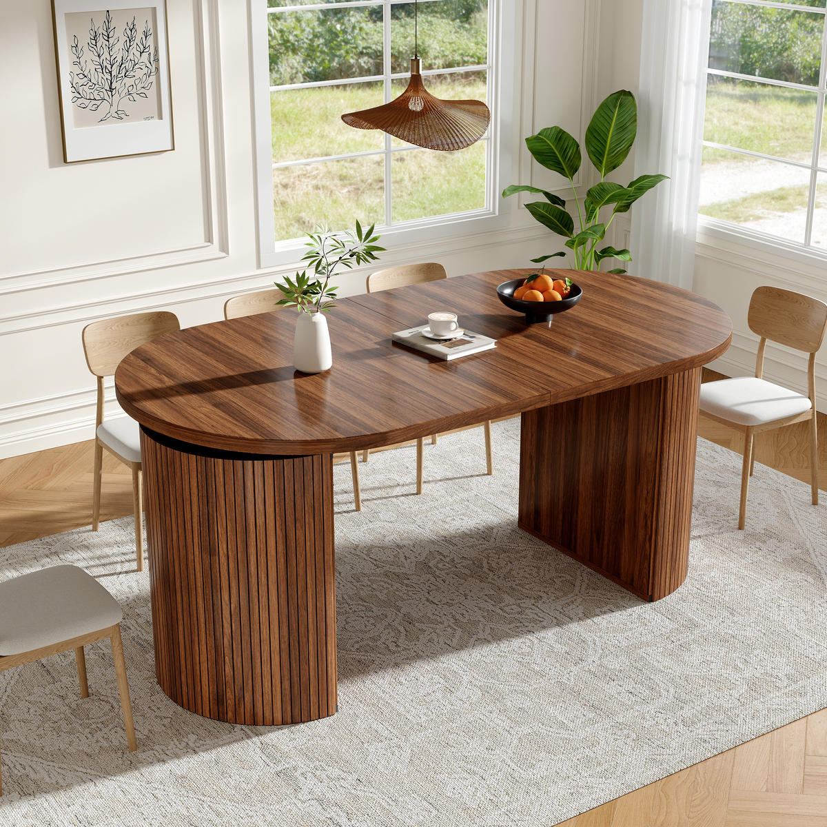 ESSTISCH in Natufarben Ausziehbarer Küchentisch mit verstecktem Stauraum, für Küche, Arbeitszimmer und Wohnzimmer - Dunkelbraun, Holzwerkstoff/Metall (160/80/76cm) - STILVORA