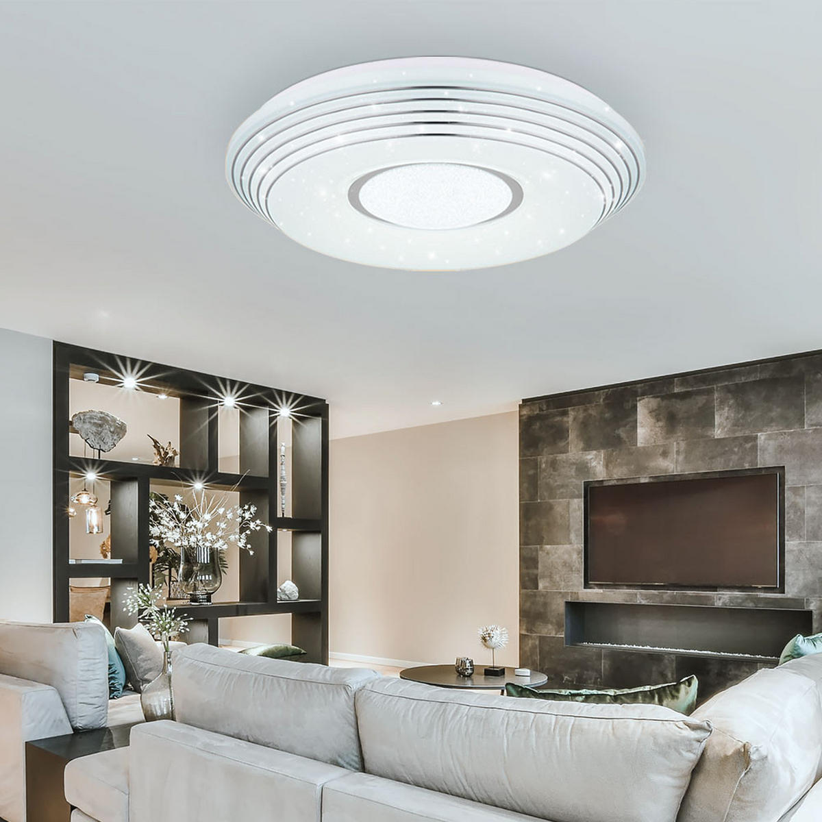 LED DECKENLEUCHTE PILLO Weiß Metall Acryl - Weiß, Metall (50/50/8.5cm)