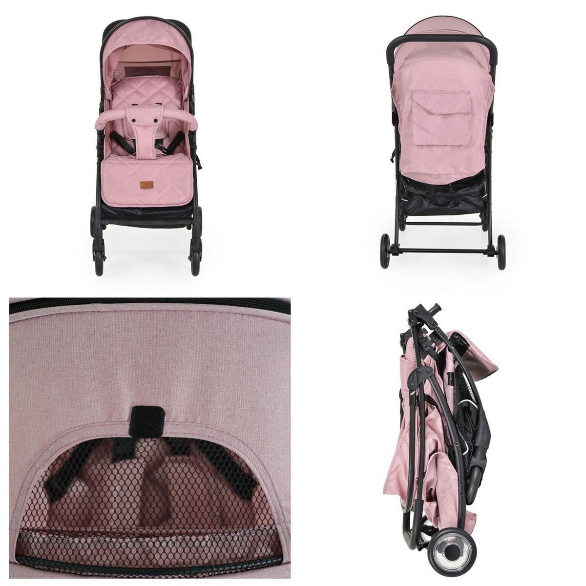 KINDERWAGEN London pink Buggy, Aluminiumrahmen, verstellbare Rückenlehne - Rosa, Metall (80/48/95cm) - Cangaroo