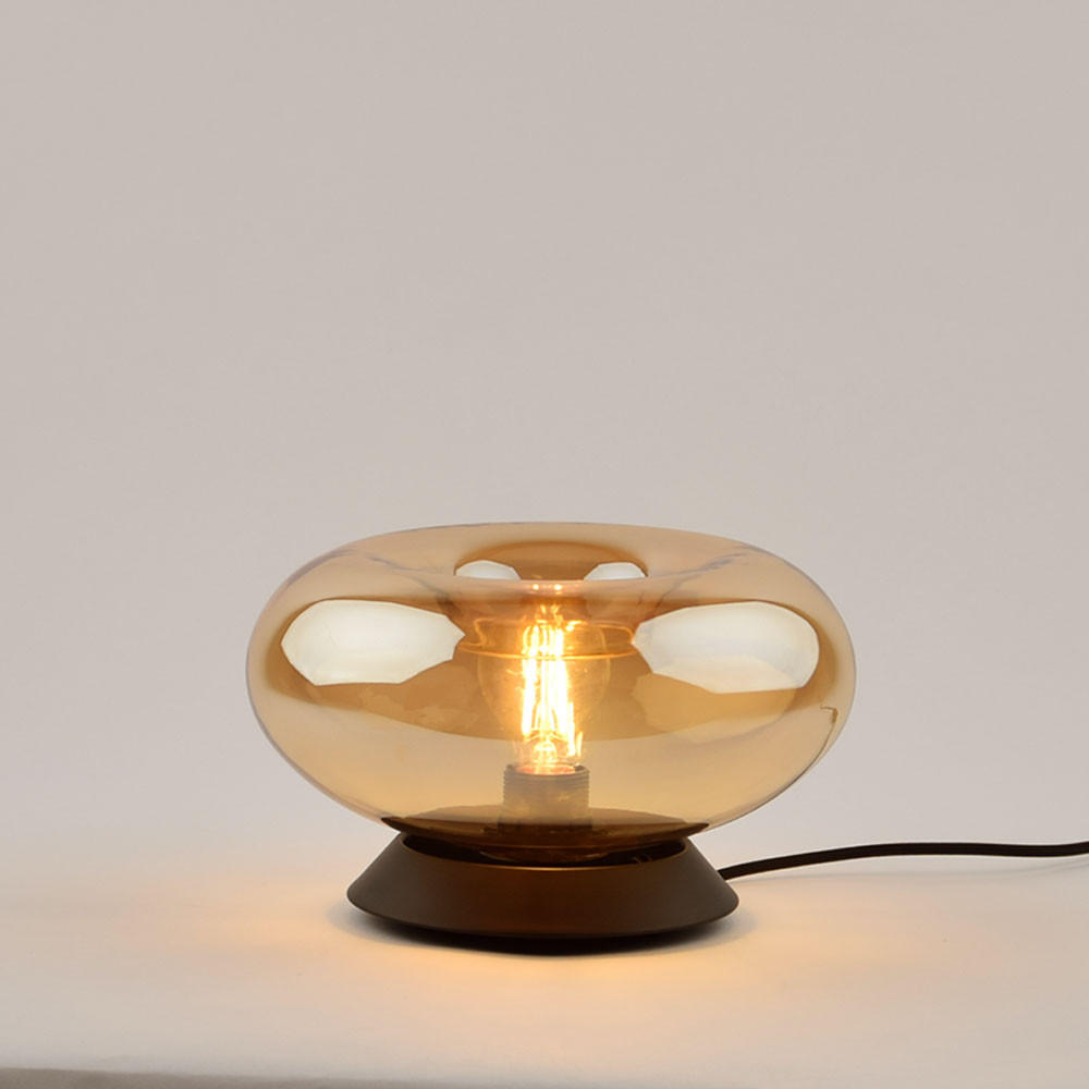 TISCHLAMPE Cruet Amber Low (Flach) - Orange, Glas (28/28/14cm) - s.luce