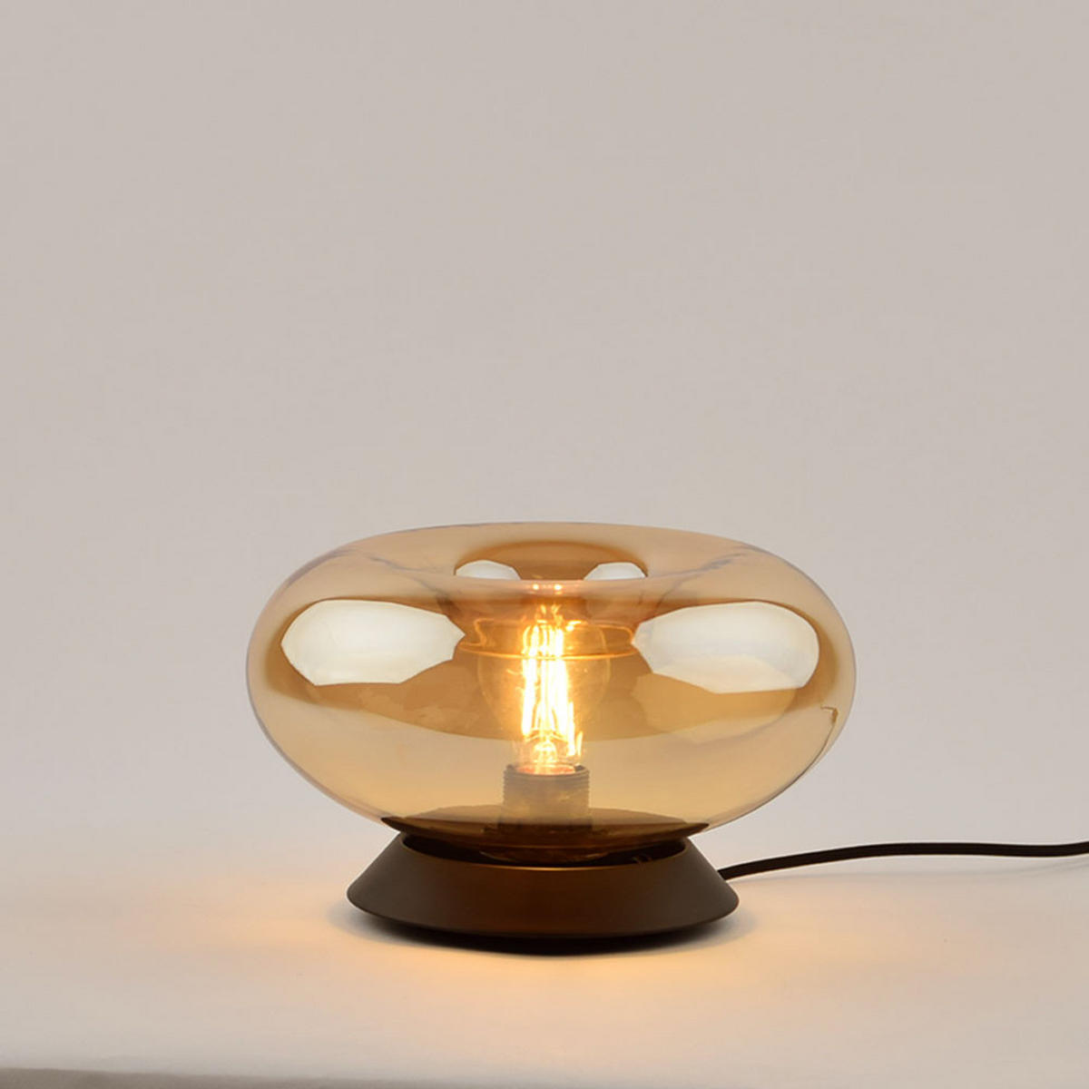 TISCHLAMPE Cruet Rauch Low (Flach) - Anthrazit, Glas (28/28/14cm) - s.luce