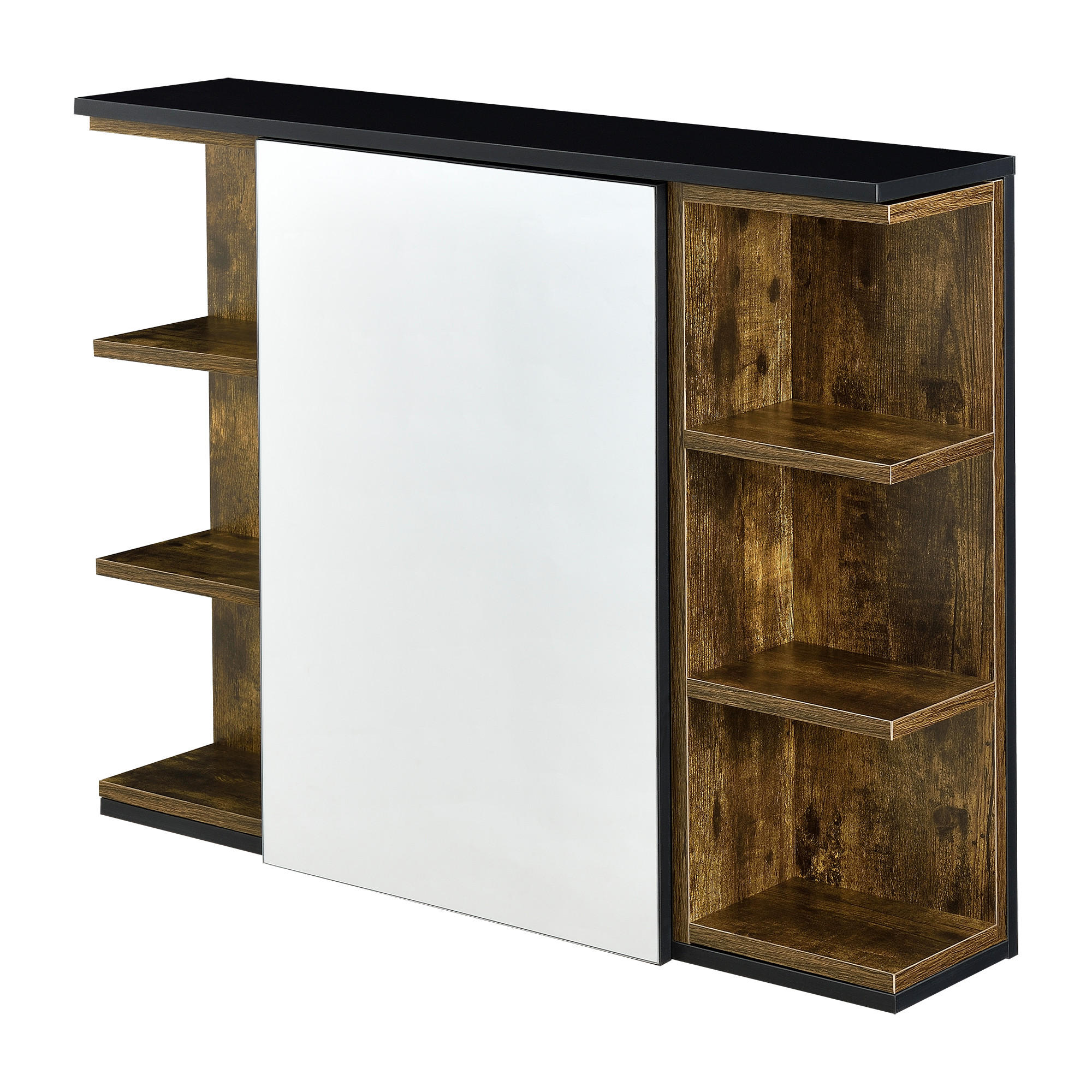 SPIEGELSCHRANK Harstad - Dunkelbraun, Holzwerkstoff (80/64/20cm) - [en.casa]
