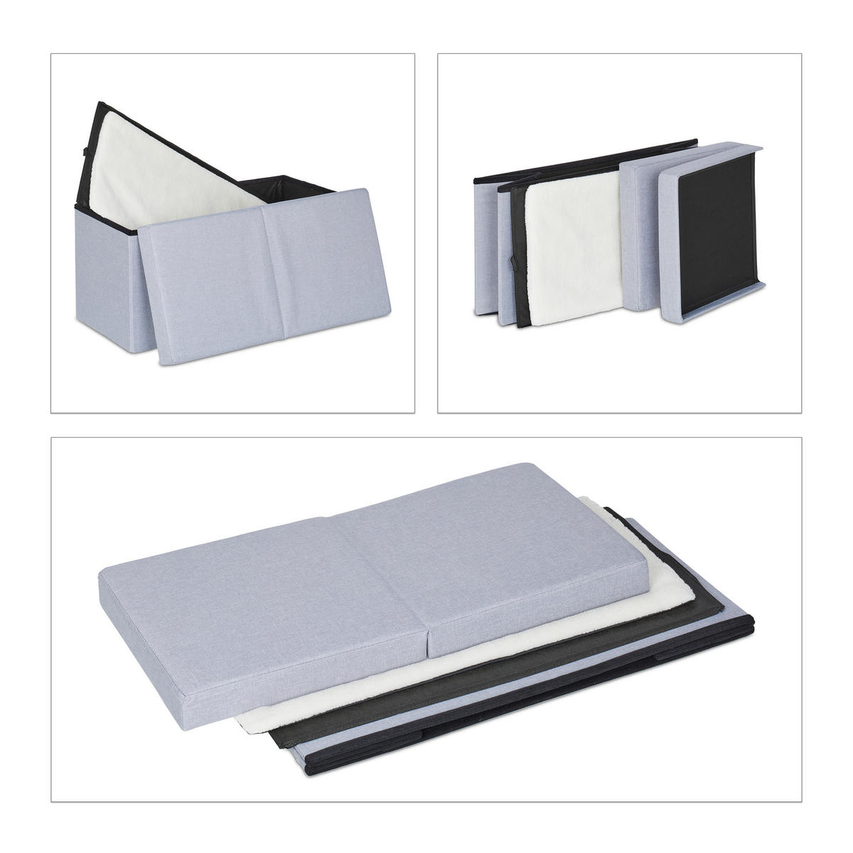 KATZENHÖHLE - Grau, Holzwerkstoff/Textil (74.5/38.5/37cm) - Relaxdays