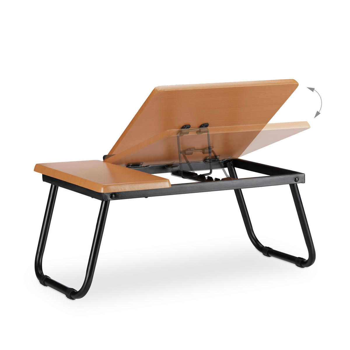 LAPTOPTISCH Natur höhenverstellbar klappbar - Multicolor, Holzwerkstoff/Metall (31.6/56.3/23.5cm) - Relaxdays