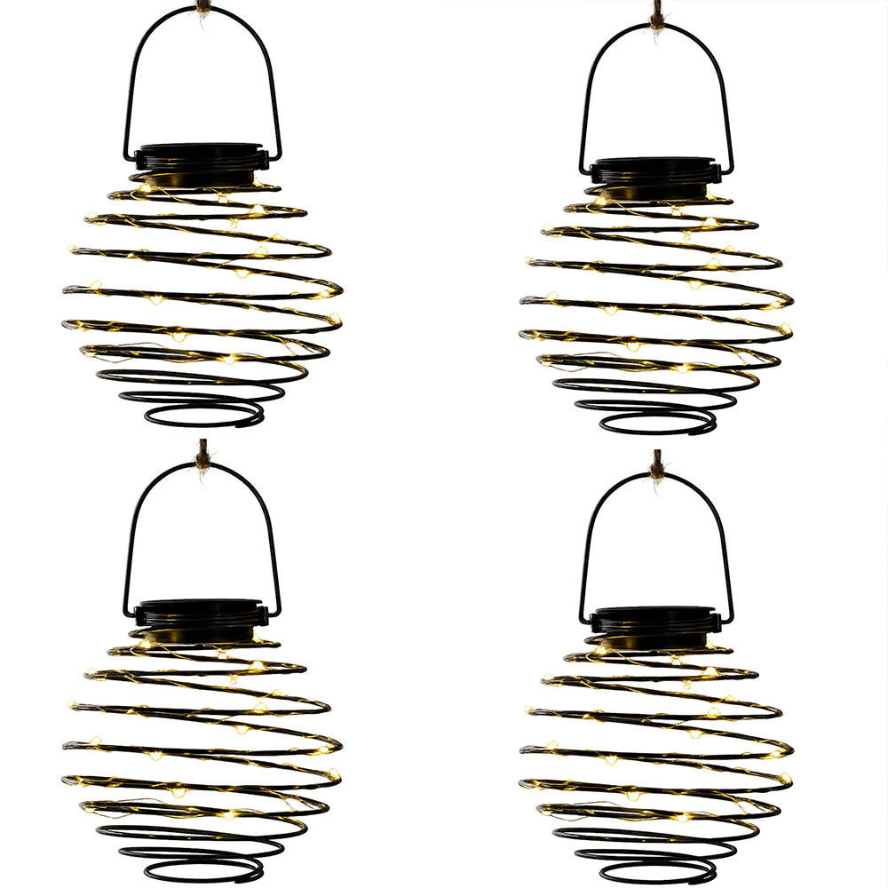SOLARLEUCHTE Bienennest Metall Anthrazit, LED, 4er Set - Anthrazit, Kunststoff (15/15/20cm)