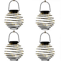 SOLARLEUCHTE Bienennest Metall Anthrazit, LED, 4er Set - Anthrazit, Kunststoff (15/15/20cm)